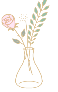 róża i liście w wazonie